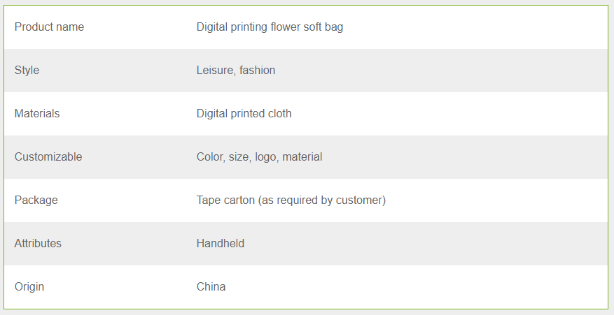 Digital printing soft bag