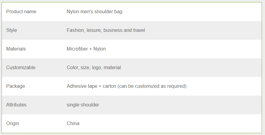 Nylon shoulder chest bag